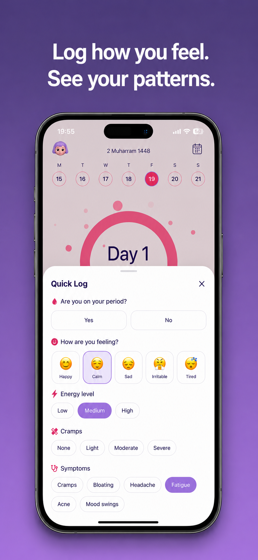 Luna app — Smart logging